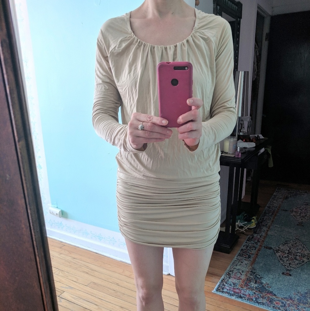 Wolford beige dress/tunic top long sleeve
